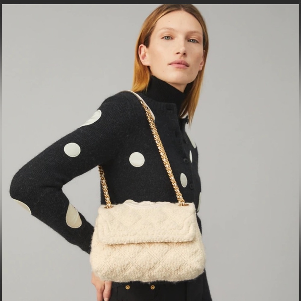 Tory Burch Fleming Wool Blend Shoulder Bag BRAND NEW